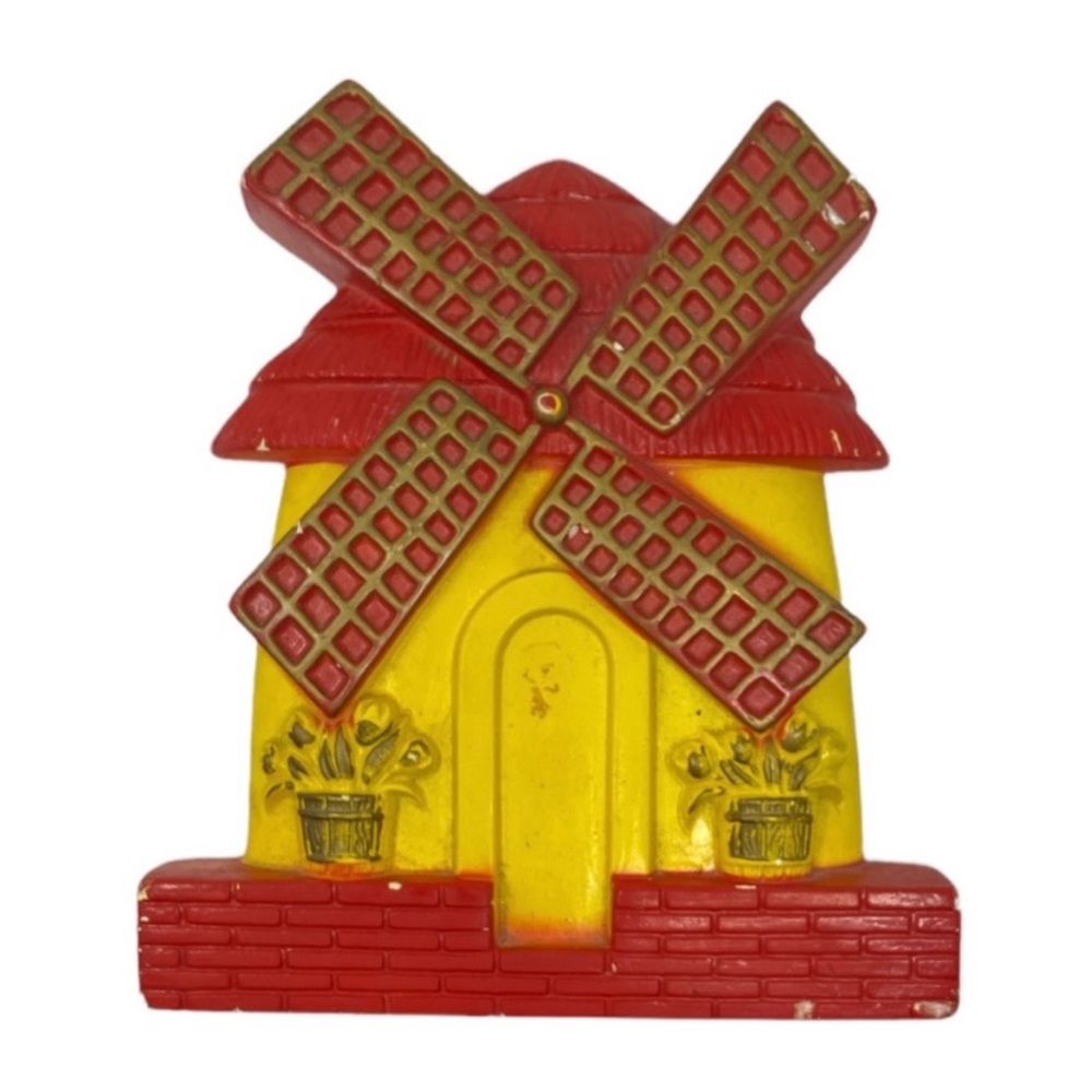 Vintage 1977 Windmill Chalkware